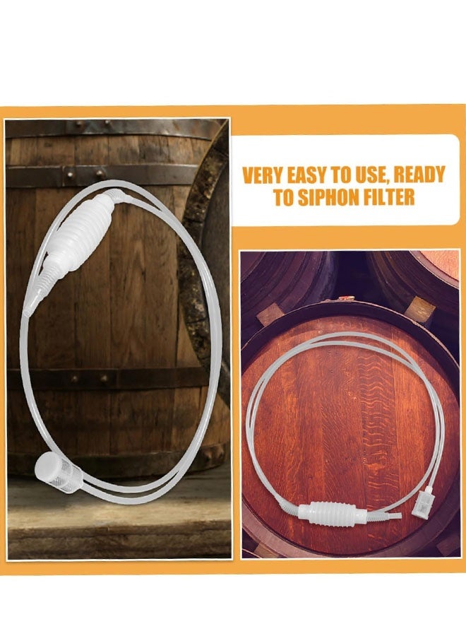 قطعتان من أنابيب مضخة سيفون النبيذ القابلة لإعادة الاستخدام، خرطوم نقل يدوي بلاستيكي لأدوات صنع النبيذ والبيرة، معدات تخمير منزلية عملية - Image 5